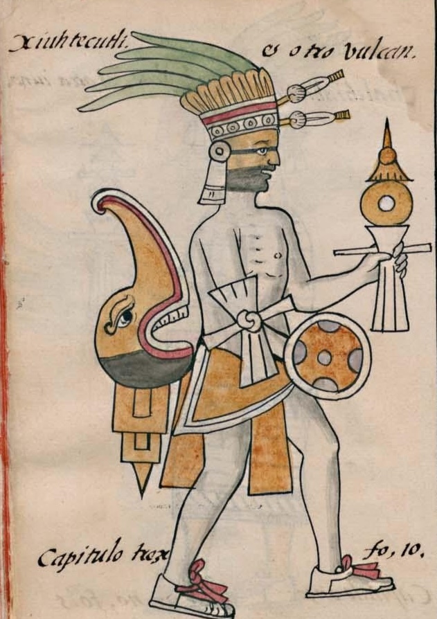 Florentino I 2v, Xiuhtecuhtli, Ixcozauhqui