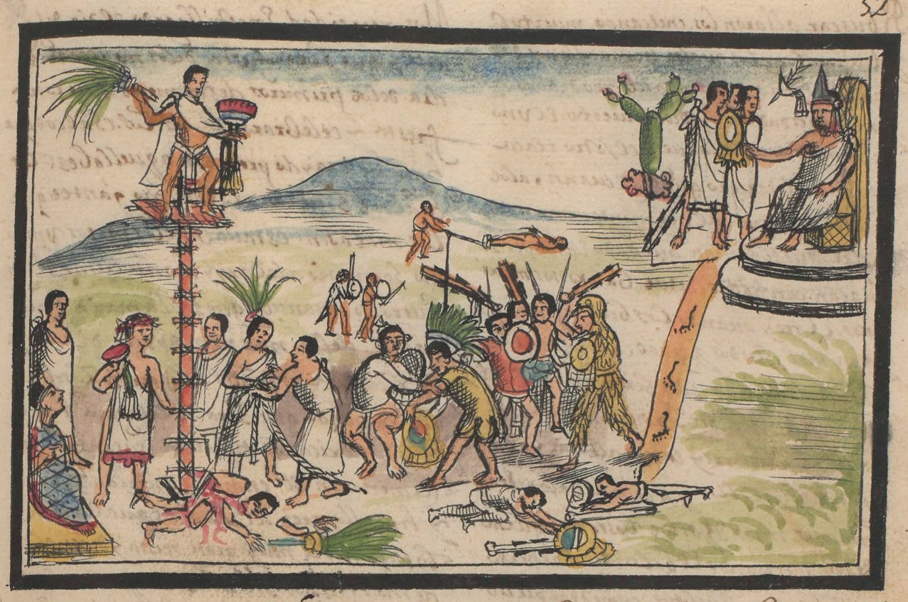 Durán I 52r, Moteuczoma, Ilhuicamina, Tenochtitlan