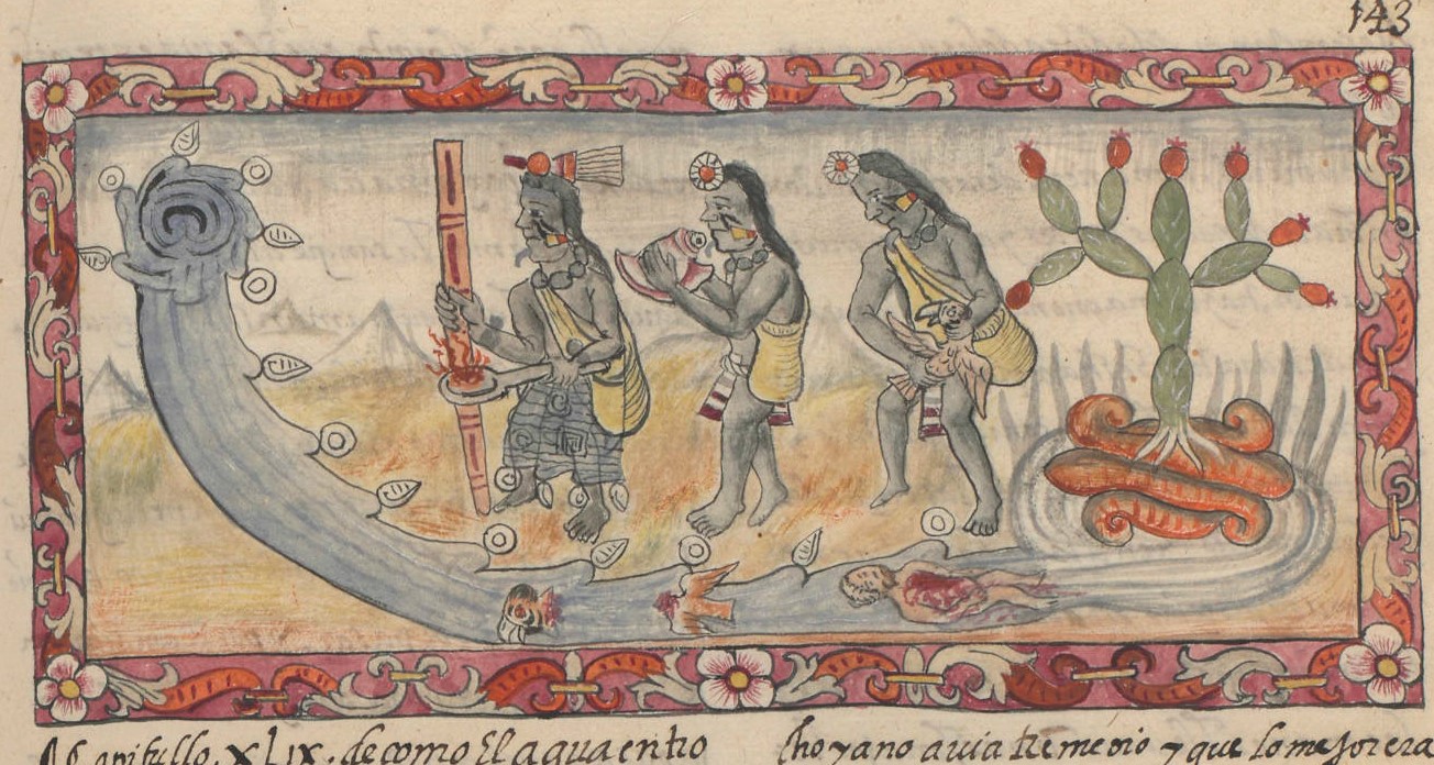 Durán I 143r, Tenochtitlan, Chalchiuhtlicue, Ameyalco