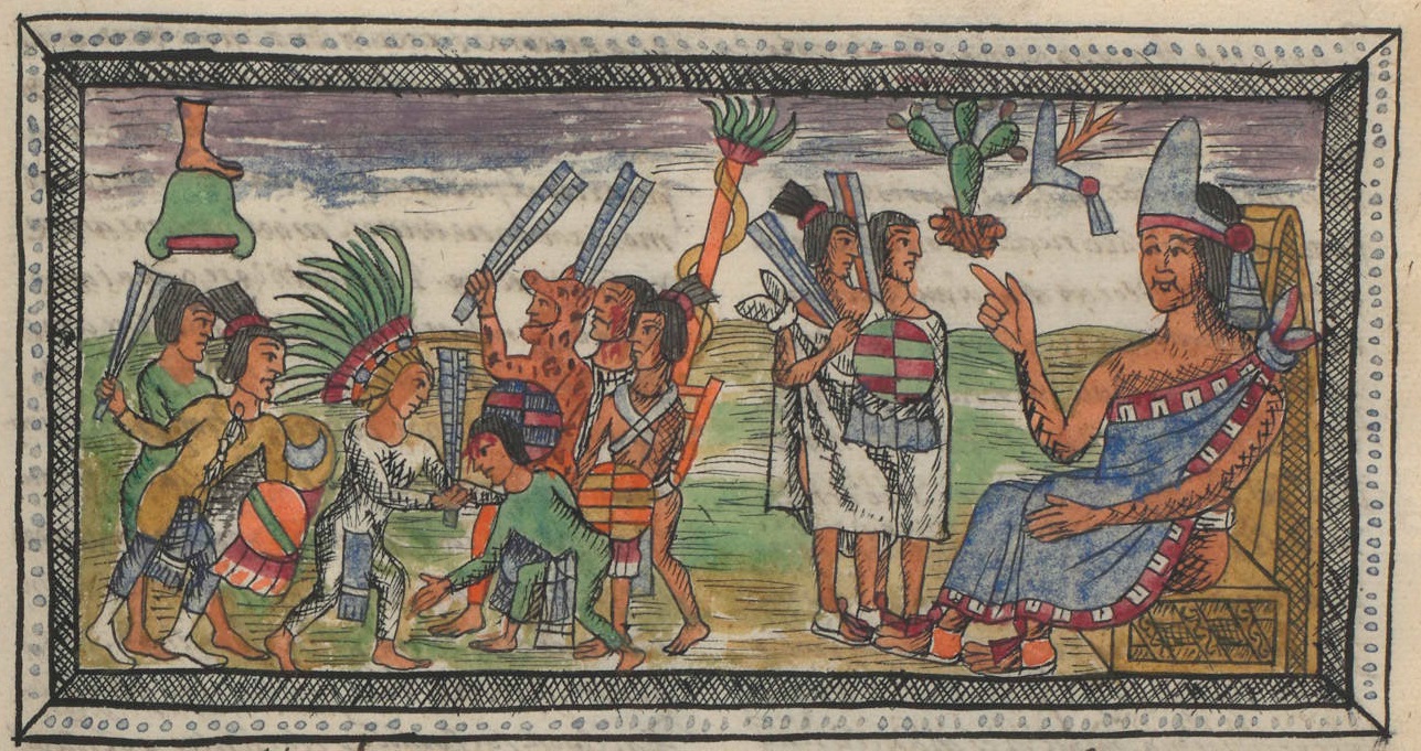 Durán I 174r, Moteuczoma Ilhuicamina, Cholollan, Tenochtitlan