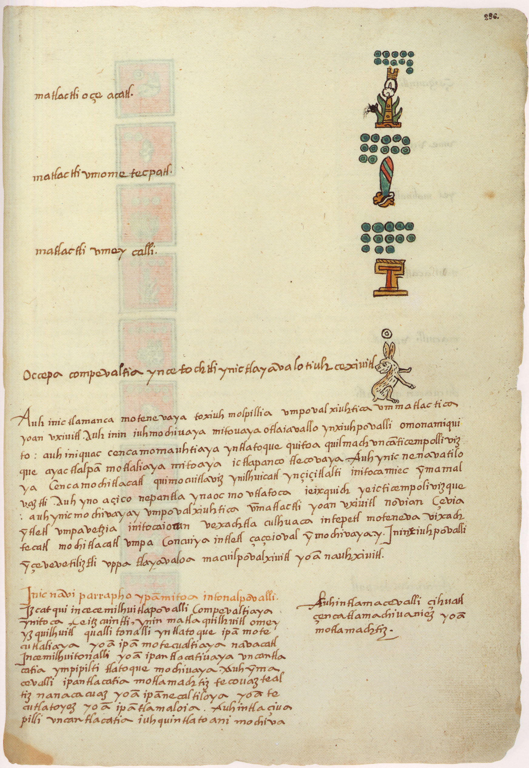 Matritense P I 286r, xiuhtlapohualli