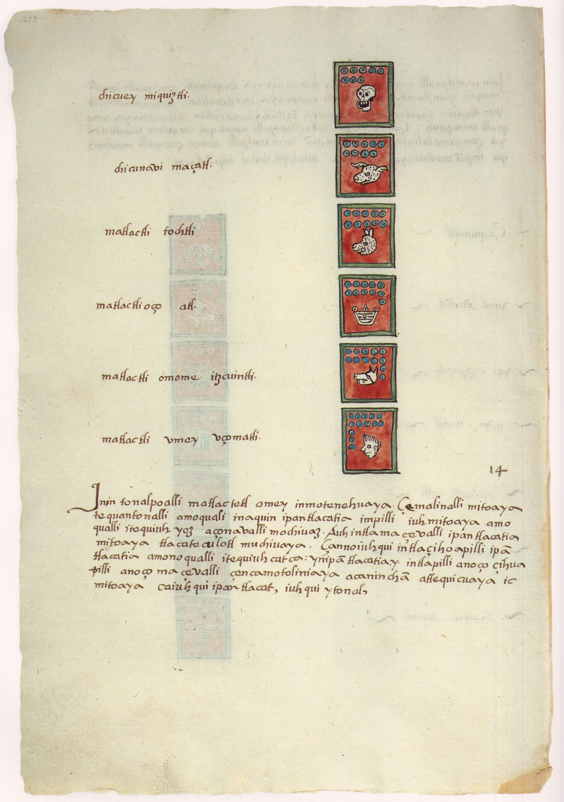Matritense P I 293v, tonalpohualli