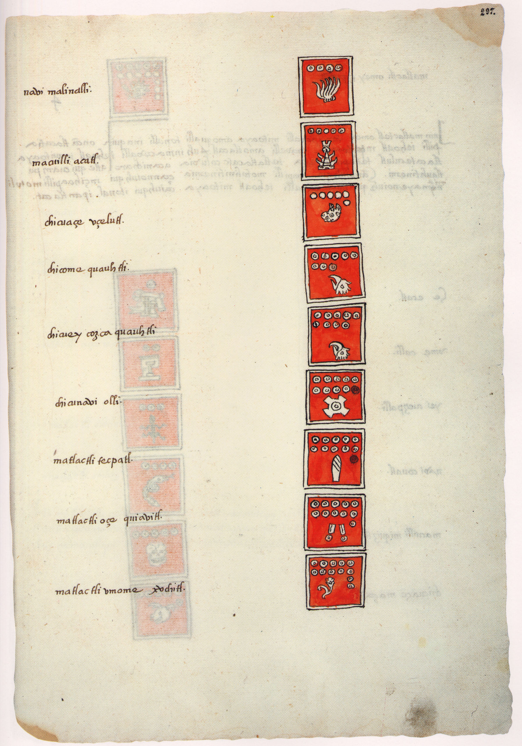 Matritense P I 297r, tonalpohualli