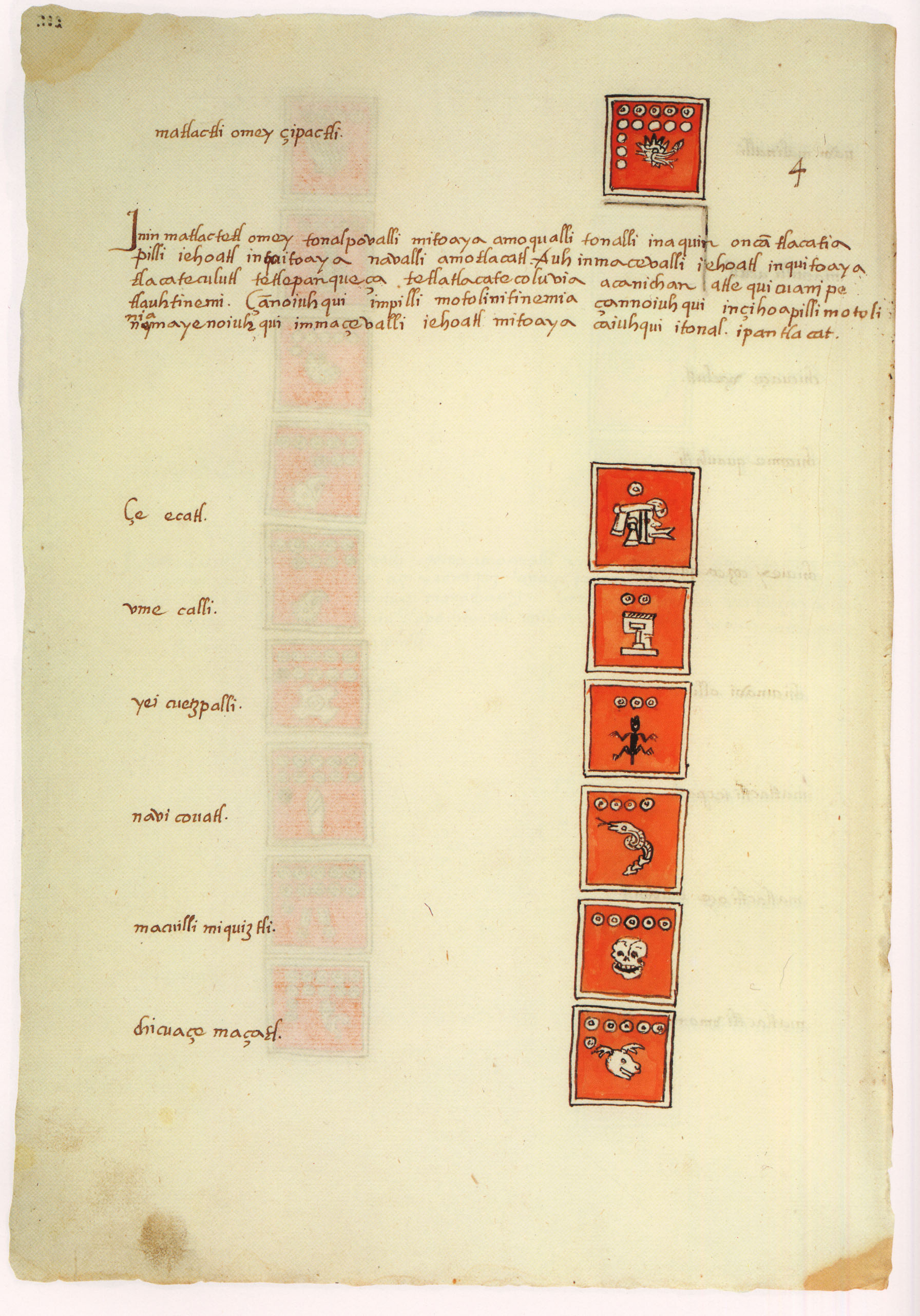 Matritense P I 297v, tonalpohualli